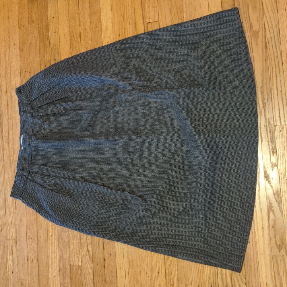 Oscar de la Renta wool blend vintage mid length skirt